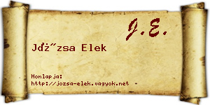 Józsa Elek névjegykártya