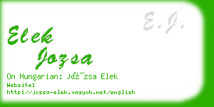elek jozsa business card