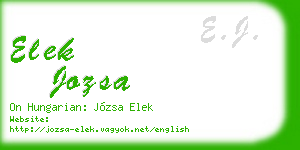 elek jozsa business card
